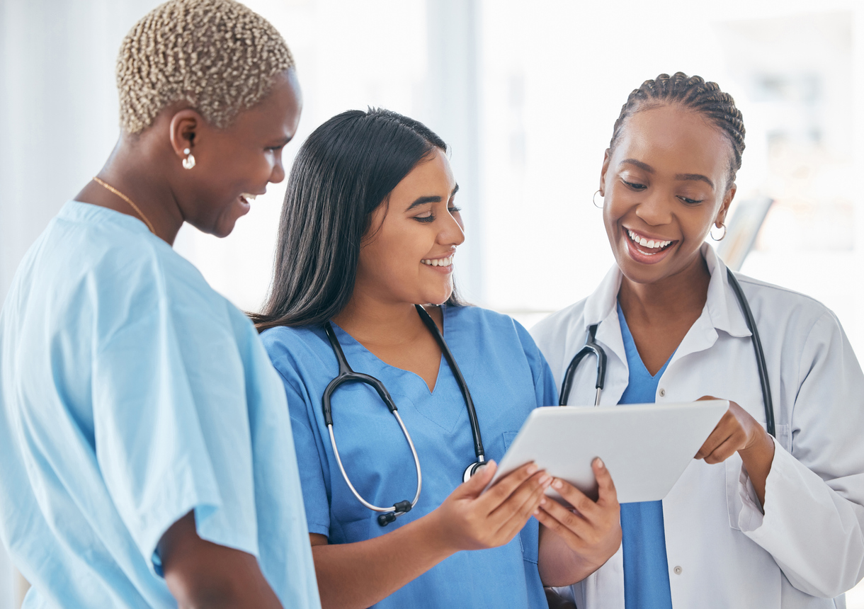 fertility specialists looking at paperwork